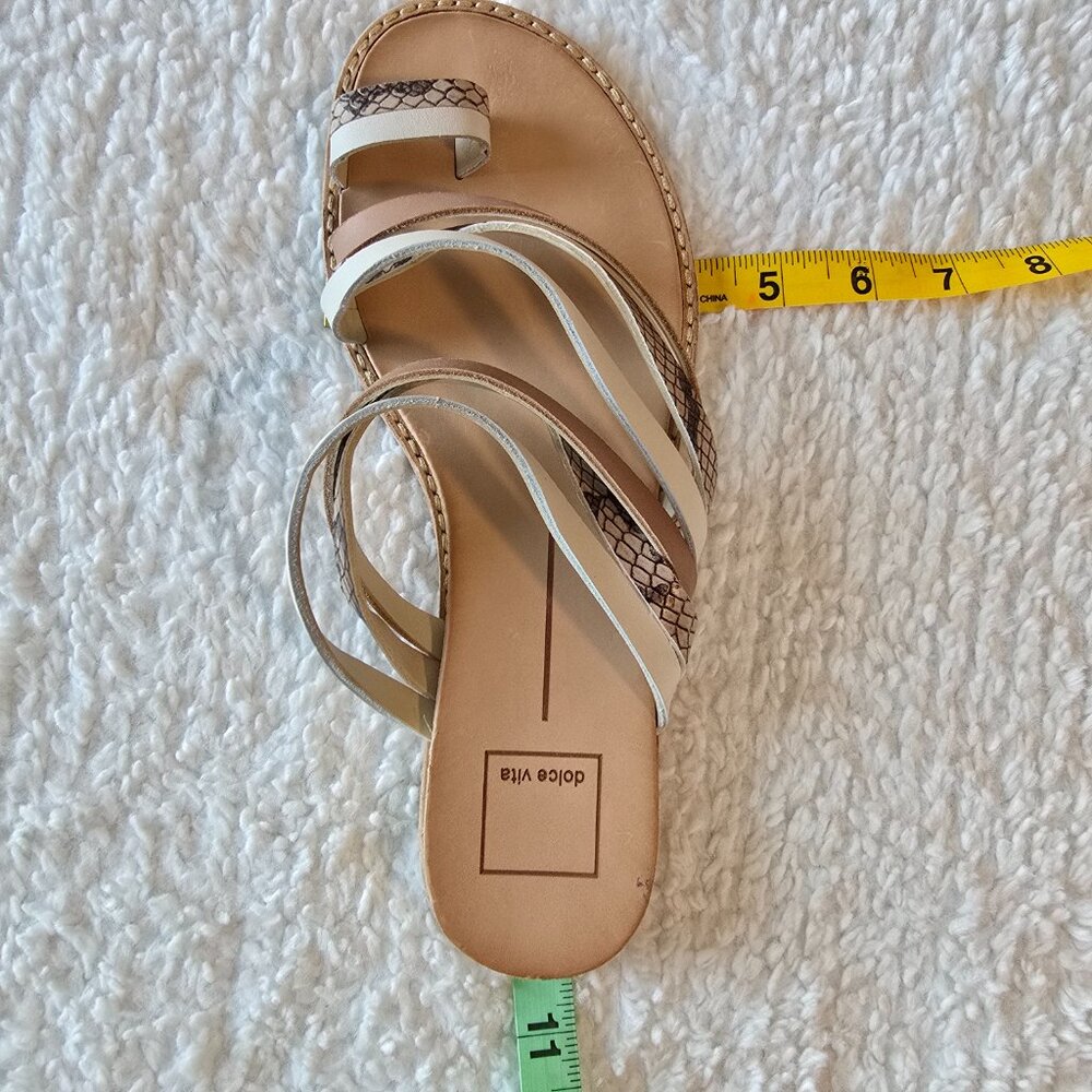 Dolce Vita Nelly Flat Sandals Beige White Neutrals Size 8 - Picture 16 of 16